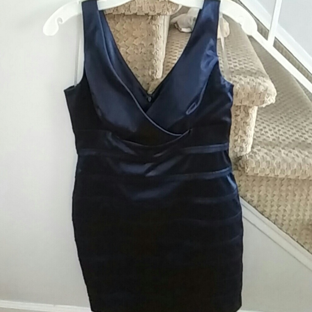 Navy blue knee length dress