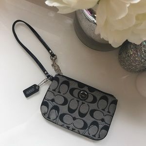 Coach Grey & Silver Wristlet