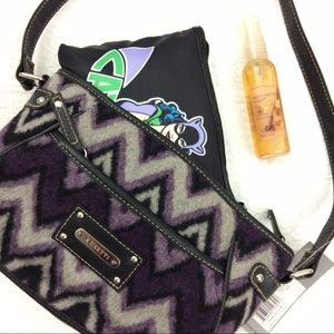 Rosetti Purple Grey Chevron Purse