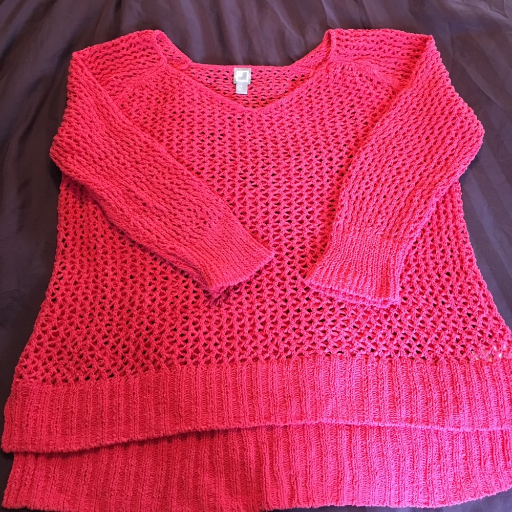 Pink loose knit sweater