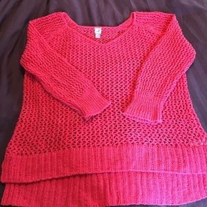 Pink loose knit sweater