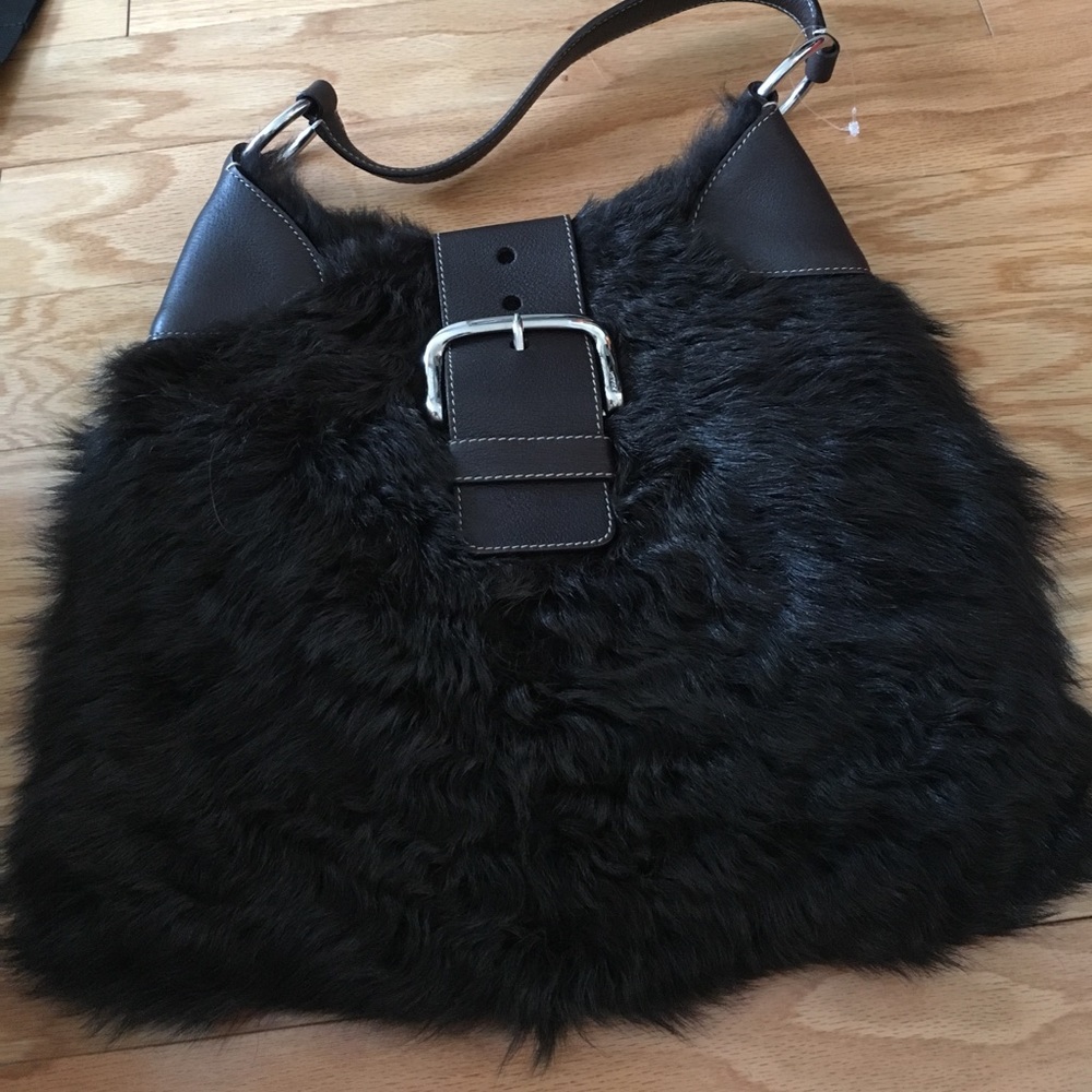 SALE ‼️Prada Brown Sheep Fur and Leather Bag 🔥
