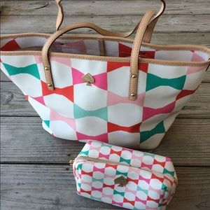 Kate Spade Tote Bag with makeup bag
