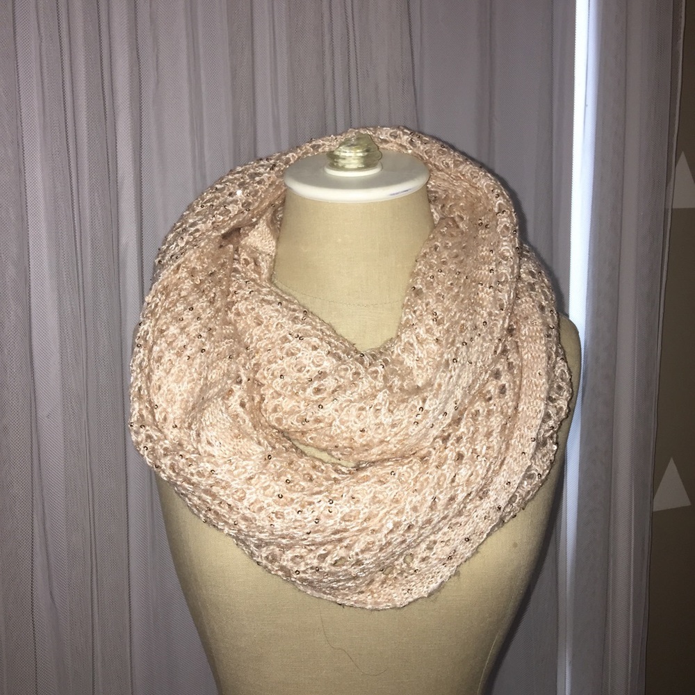 Pink Sparkly Infinity Scarf