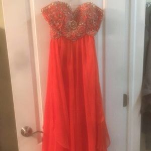 sherri hill prom dress size 2 bright coral color