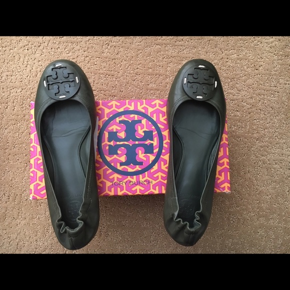 Tory Burch Shoes - Tory Burch Reva Forest Green Flats size 8.5