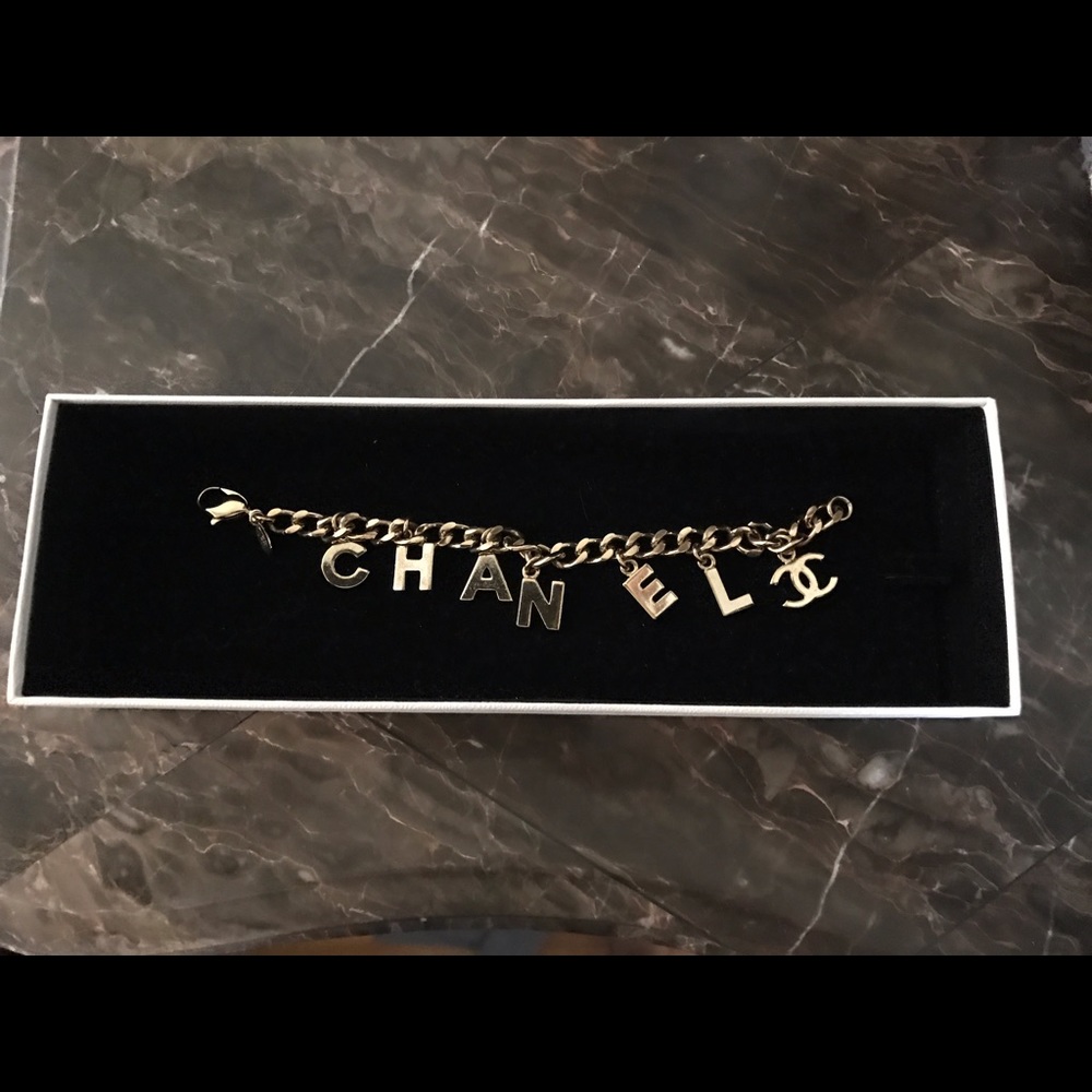 Gold plated Chanel letter bracelet