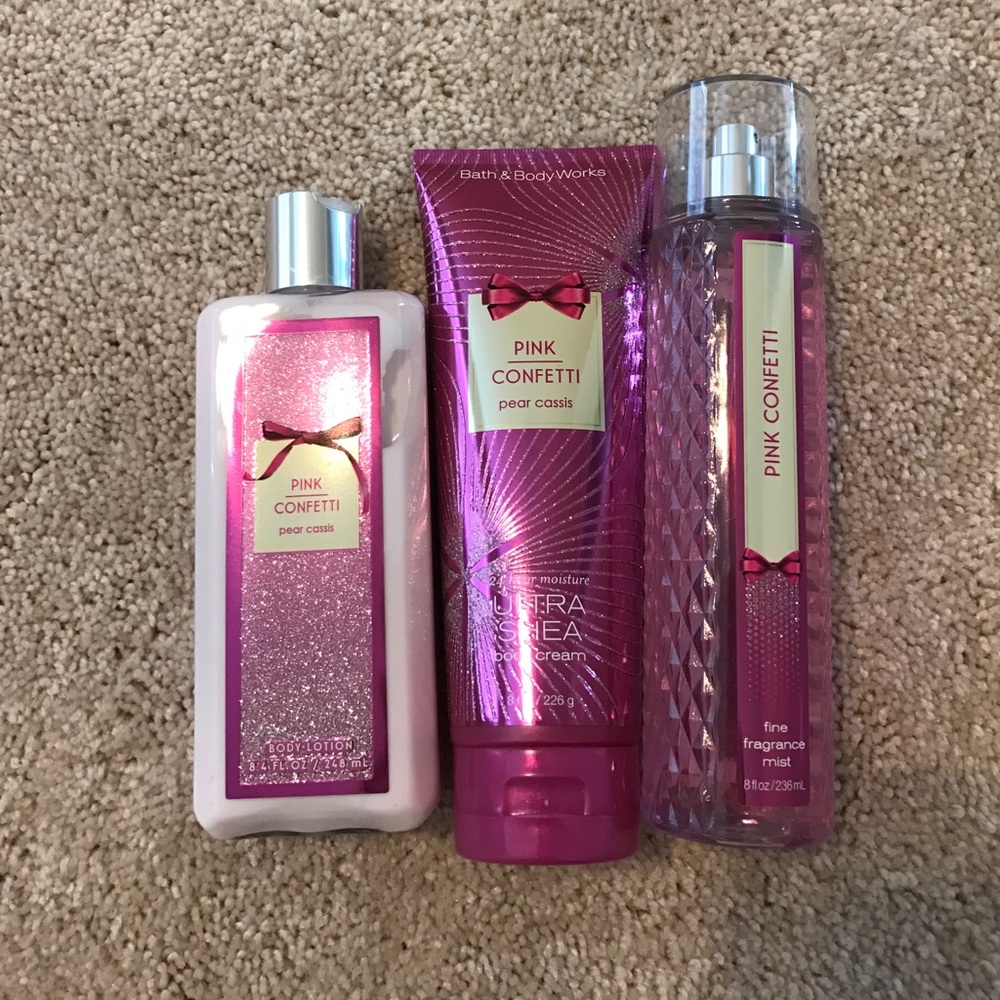 New Bath and Body works Pink Confetti set