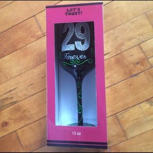 Brand new - Novelty '29 forever' wine glass