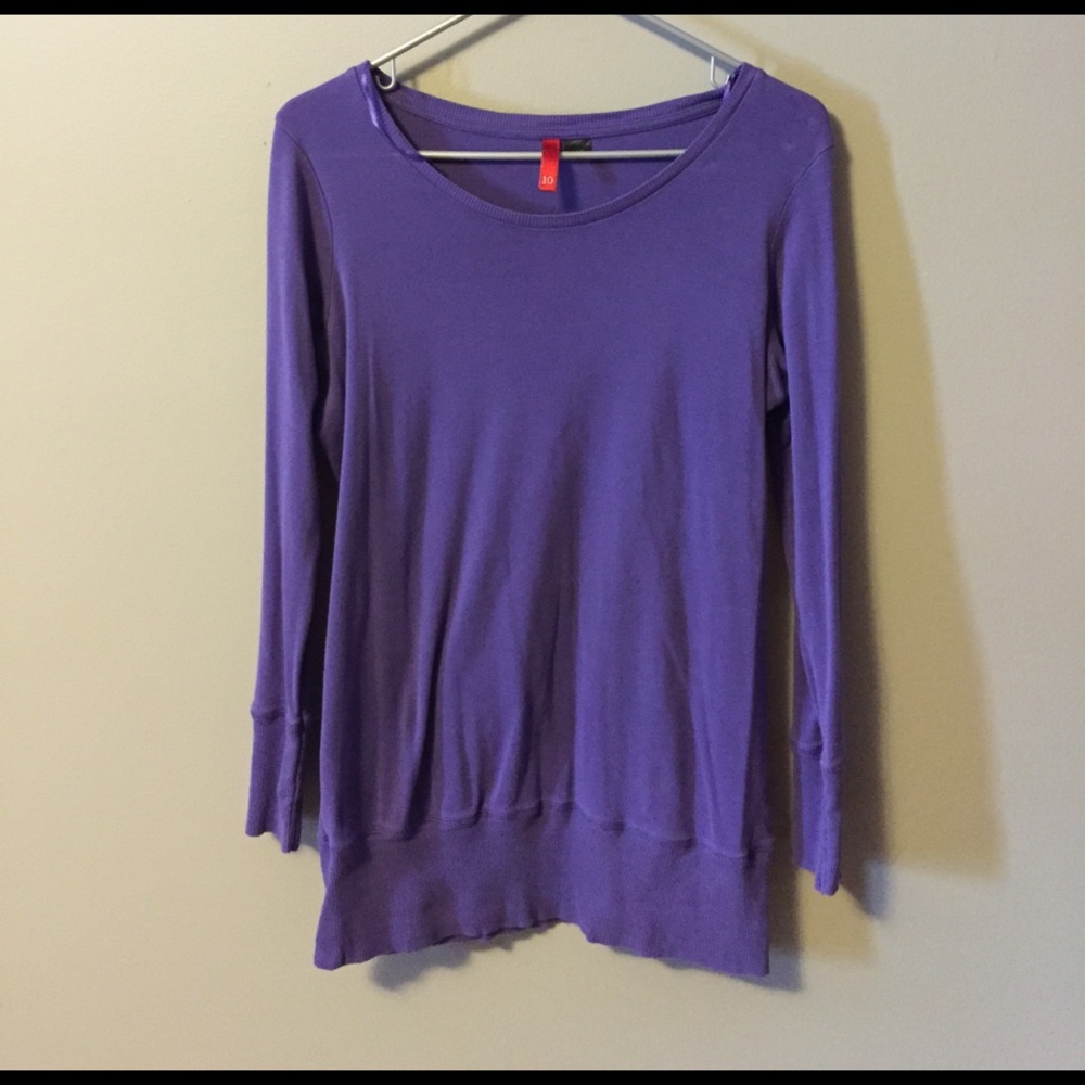 H&M purple fitted long sleeve top