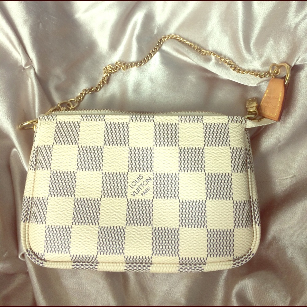 LOUIS VUITTON Mini Pochette Damier Azur Made In FR