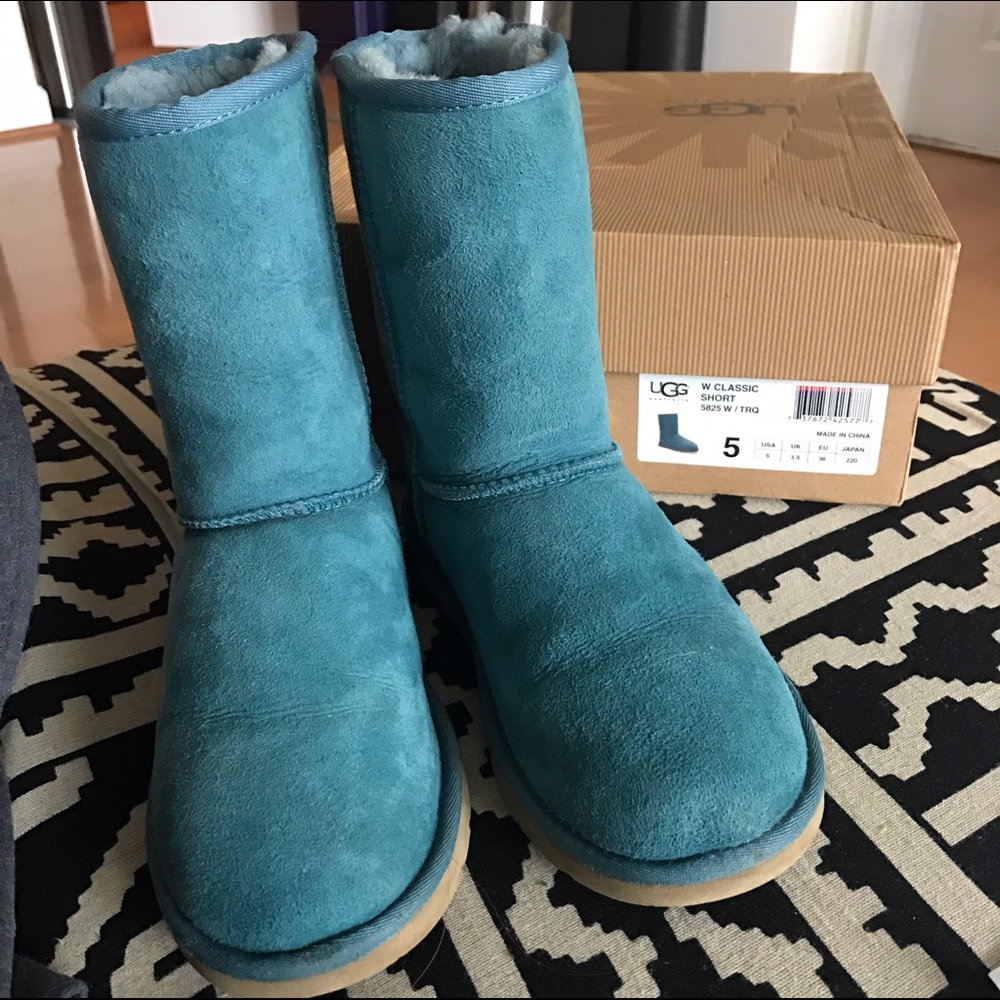 UGG classic short turquoise boots
