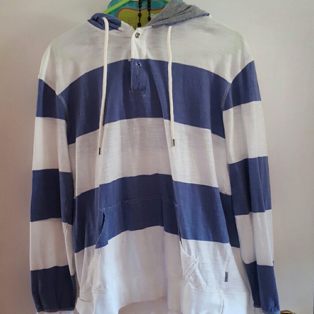 Light blue an white shirt