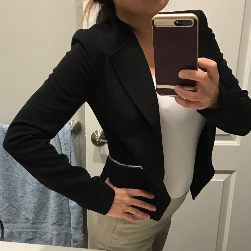 NWT Black Zipper Blazer