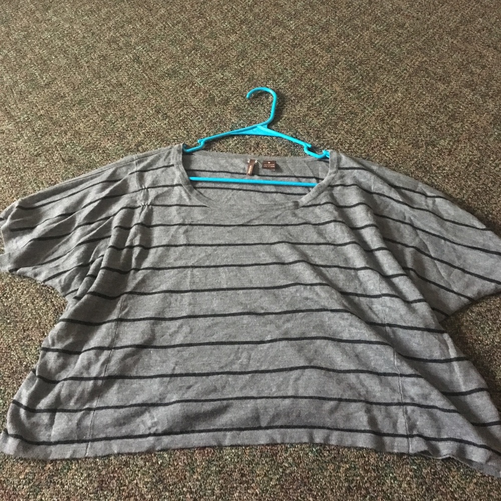 Grey and black stripped crop top
