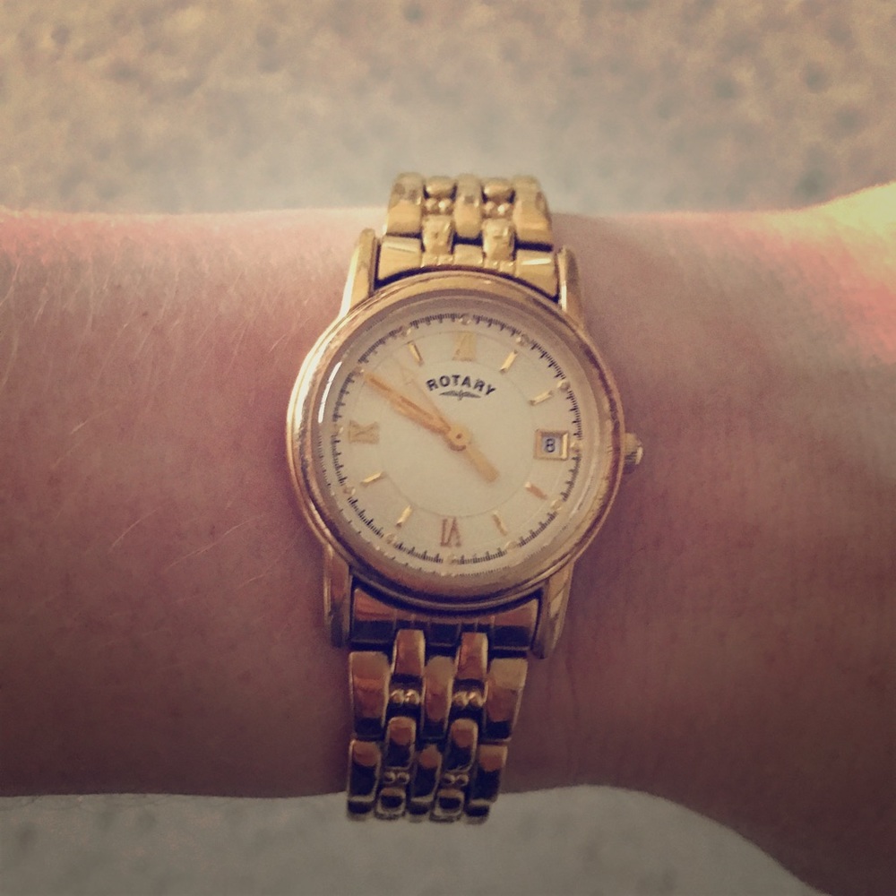 Gold Rotary Ladies Watch with chain link strap