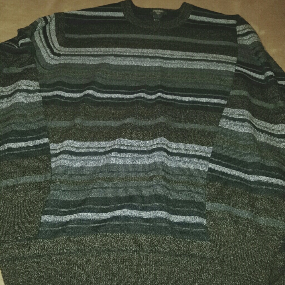 Men's Dockers Blue Crew sweater with stripes XL