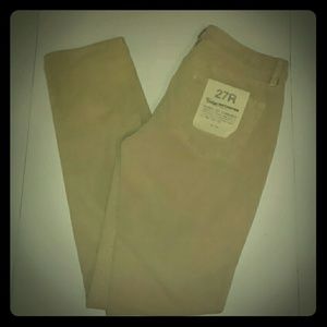 J.  CREW 27R NWOT Matchstick Light Khaki Cords