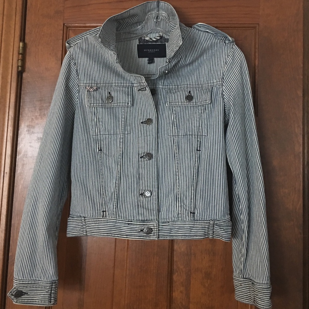 Burberry Denim Striped Jean Jacket
