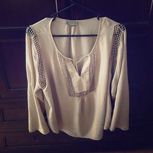 XL Tan Viscose Blouse