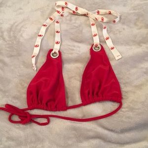 Lipstick red triangle bikini top by USC