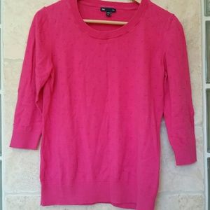 Pink raised dot 3/4 sleeve sweater