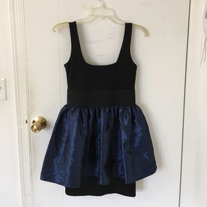 Blue and black night out mini dress