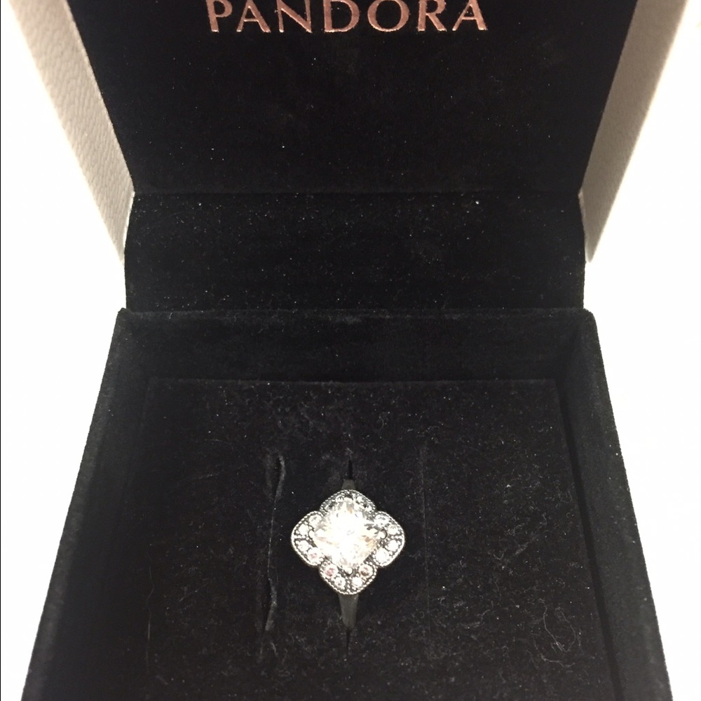 Pandora Crystalized Floral Fancy Clear CZ Ring