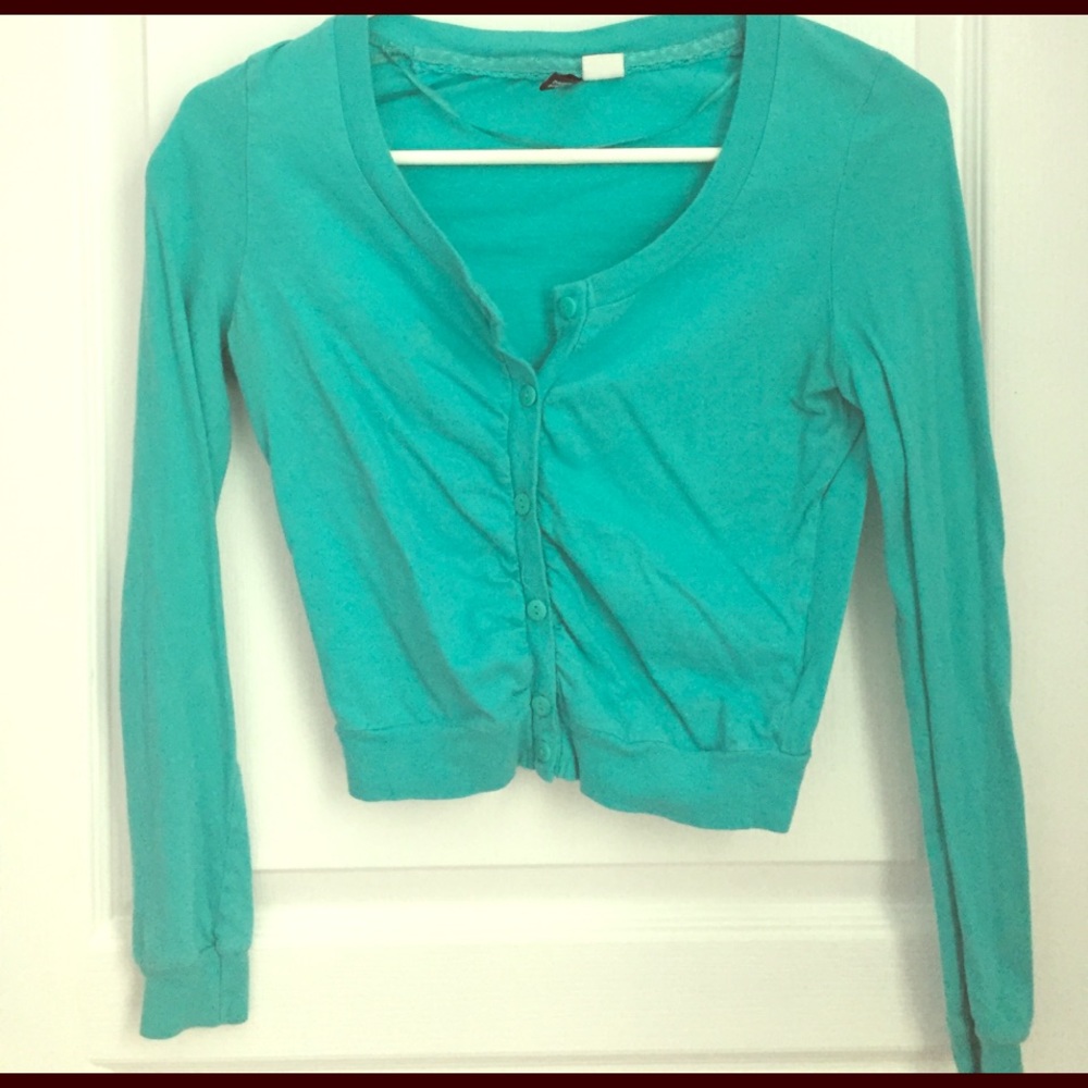 Teal cardigan by H&M, size 2