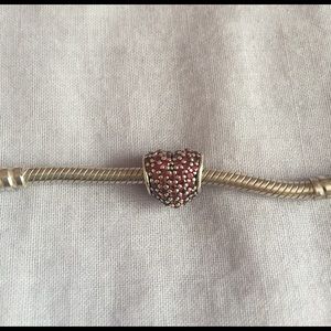 Pandora red heart charm