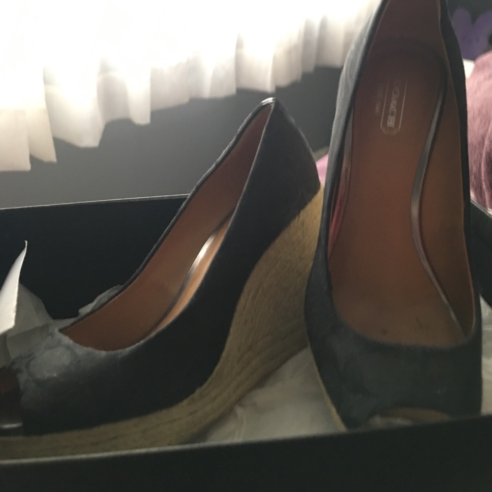 Black Coach Wedges Size 8.5
