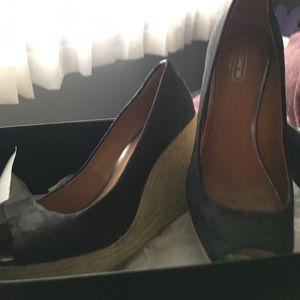Black Coach Wedges Size 8.5