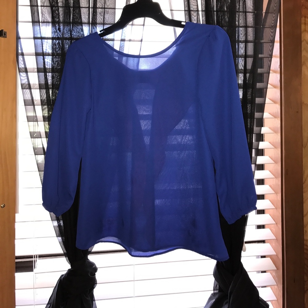Comfortable blue & pink blouse