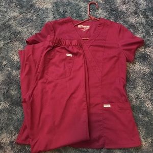 Grey's Anatomy Scrub set - Wine
