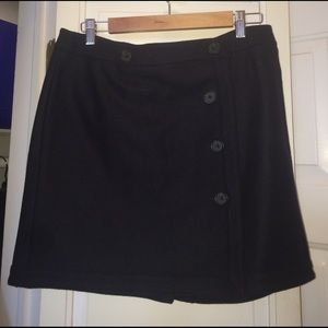 Navy wool wrap skirt