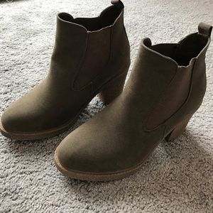 Olive green booties