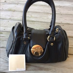 Michael Kors black leather handbag