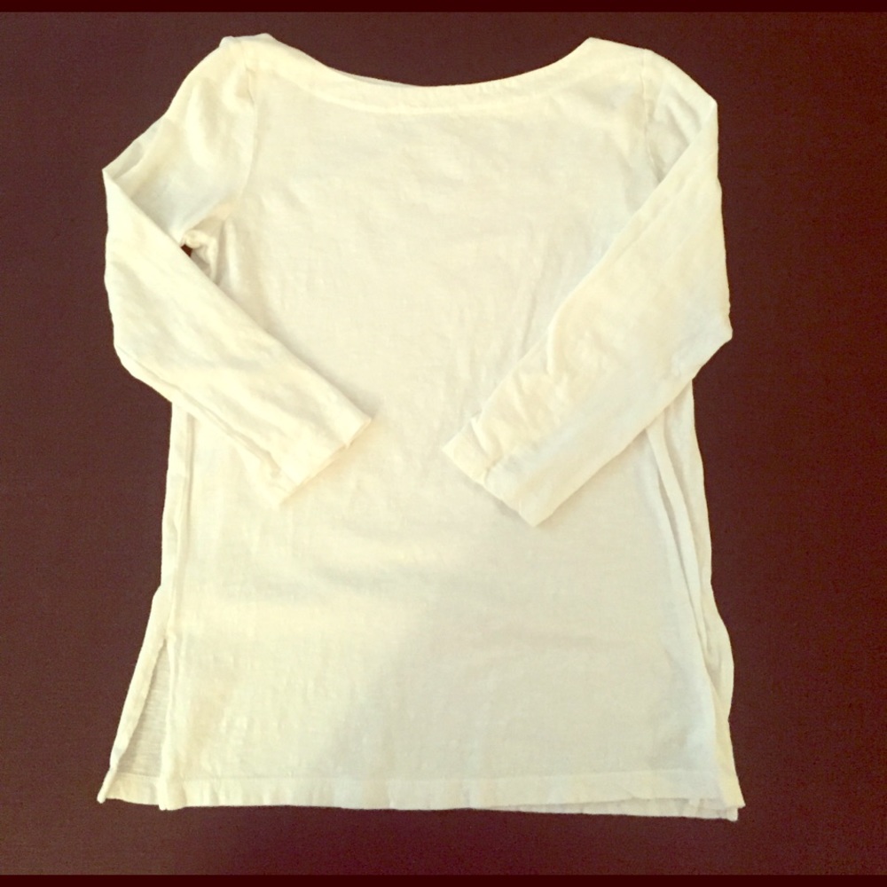 Loft white quarter sleeve top