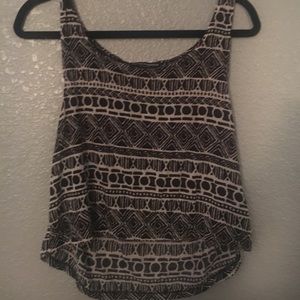 Flowy cropped Aztec print brandy Melville tank