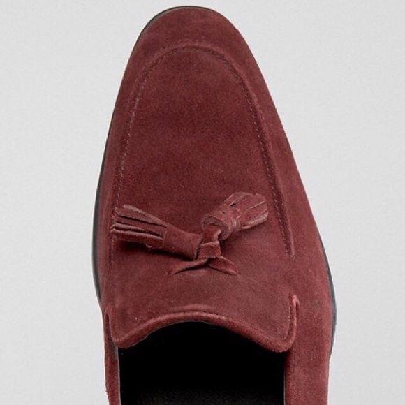3xHP! NIB Loafers Suede, Tassel, Burgundy - Picture 4 of 6