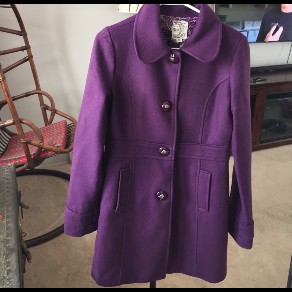 Purple wool pea coat