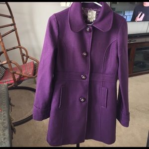 Purple wool pea coat