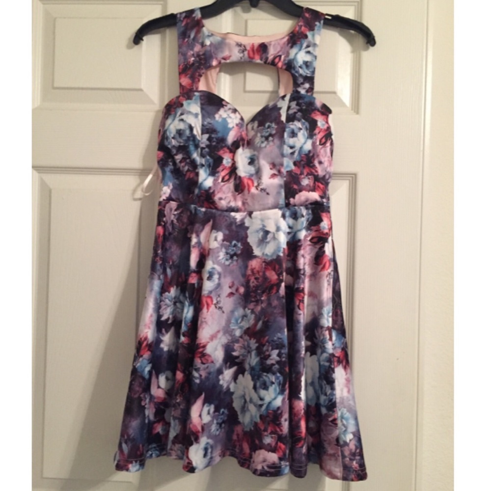 Pink and Purple Floral Dress