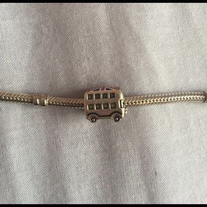 Authentic Pandora British double-decker bus charm