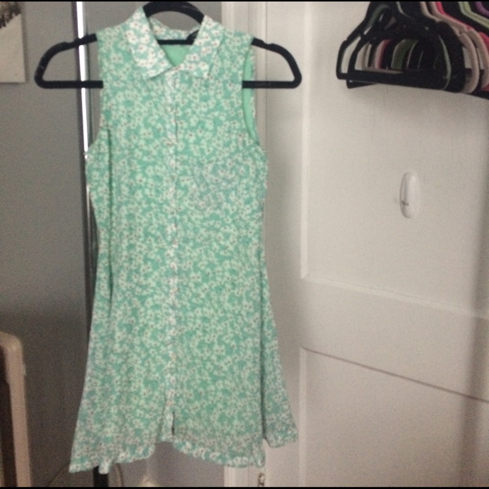Aqua blue sleeveless dress WORN ONCE