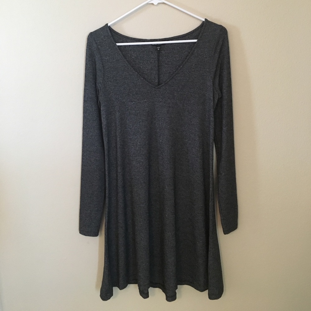 Gray v-neck shift dress