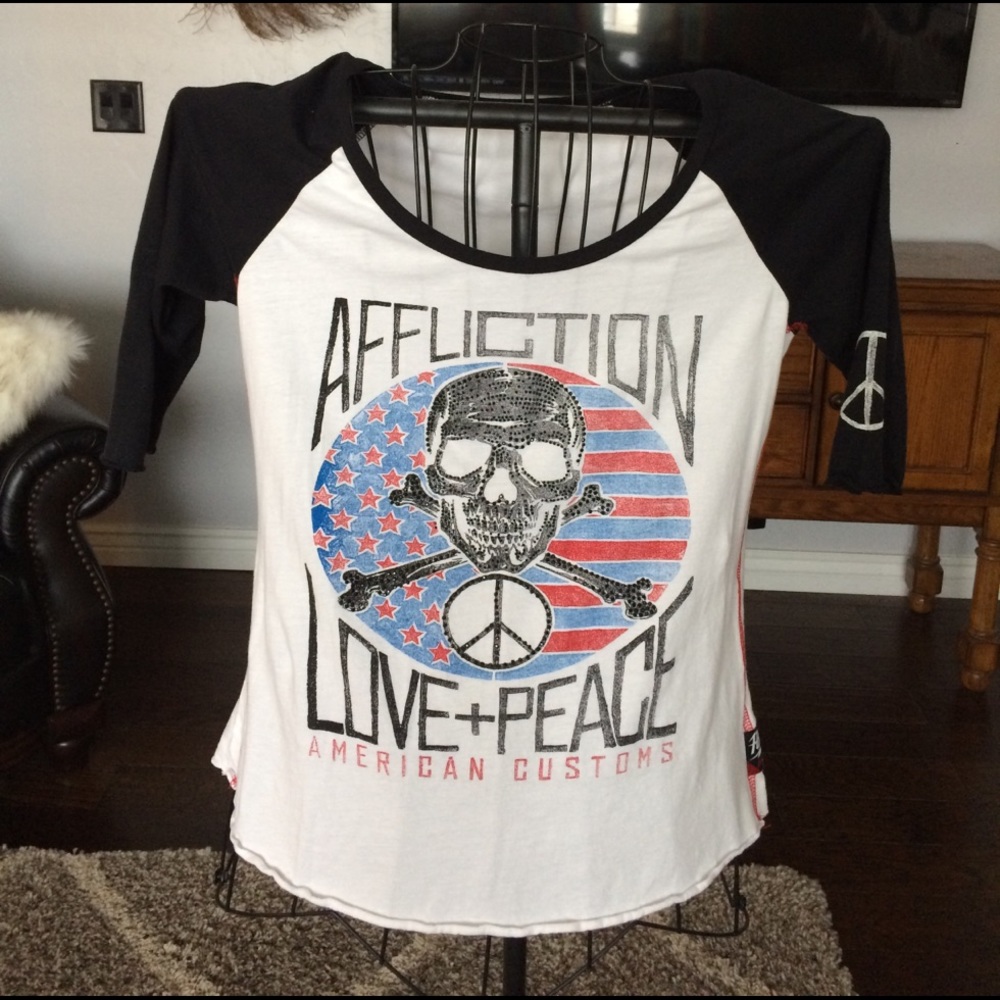 Affliction baseball tee