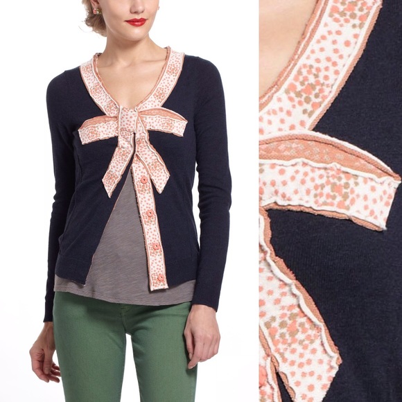 Anthropologie Sweaters - Anthropologie MOTH bow intarsia cardigan sweater