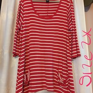Red with white strips blouse