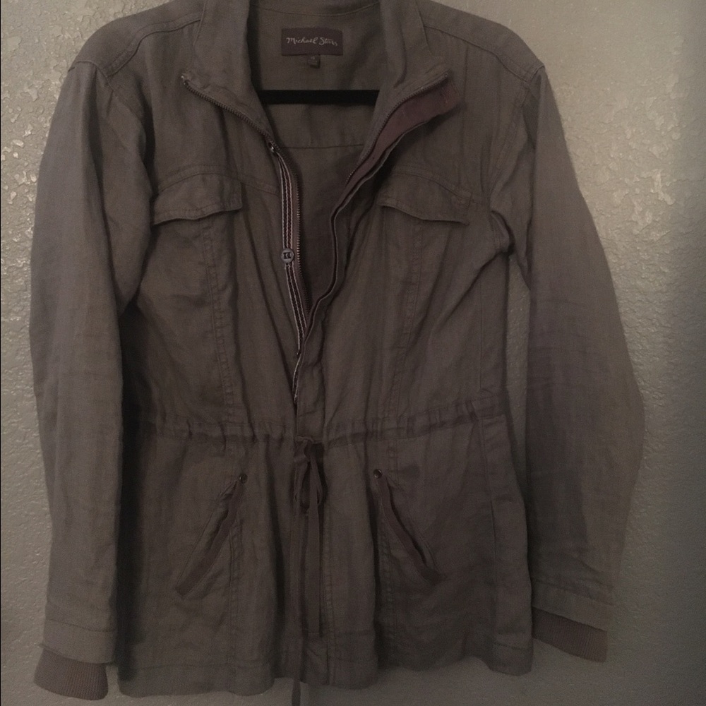 Cute light gray linen Michael stars jacket!